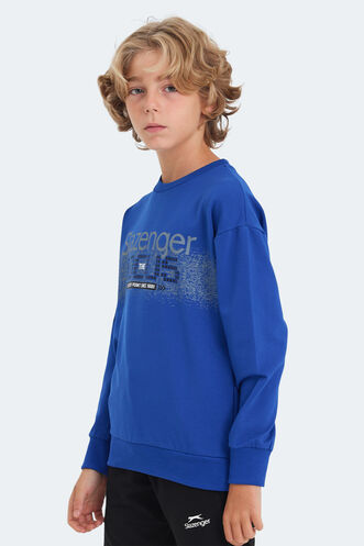 Slazenger LAST Unisex Çocuk Sweatshirt Saks Mavi - Thumbnail