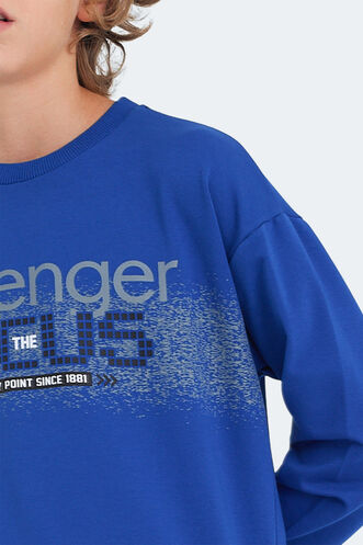 Slazenger LAST Unisex Çocuk Sweatshirt Saks Mavi - Thumbnail