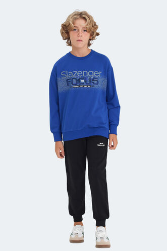 Slazenger LAST Unisex Çocuk Sweatshirt Saks Mavi - Thumbnail