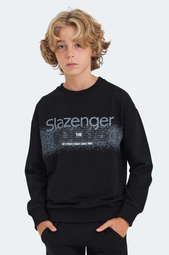 Slazenger LAST Unisex Çocuk Sweatshirt Siyah - Thumbnail