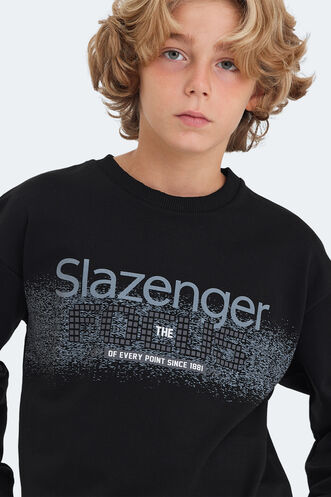 Slazenger LAST Unisex Çocuk Sweatshirt Siyah - Thumbnail