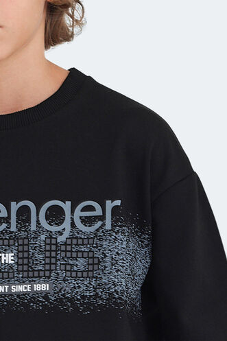 Slazenger LAST Unisex Çocuk Sweatshirt Siyah - Thumbnail