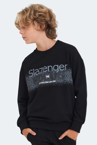 Slazenger LAST Unisex Çocuk Sweatshirt Siyah - Thumbnail