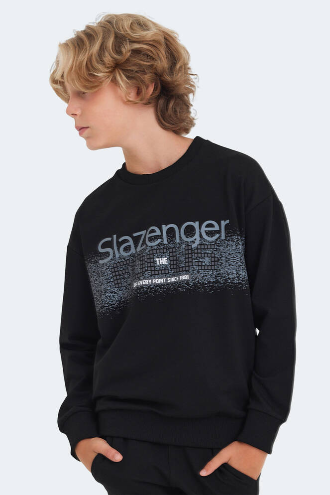 Slazenger LAST Unisex Çocuk Sweatshirt Siyah