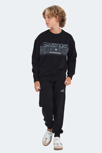 Slazenger LAST Unisex Çocuk Sweatshirt Siyah - Thumbnail