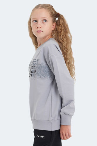 Slazenger LAST Unisex Çocuk Sweatshirt Taş Gri - Thumbnail