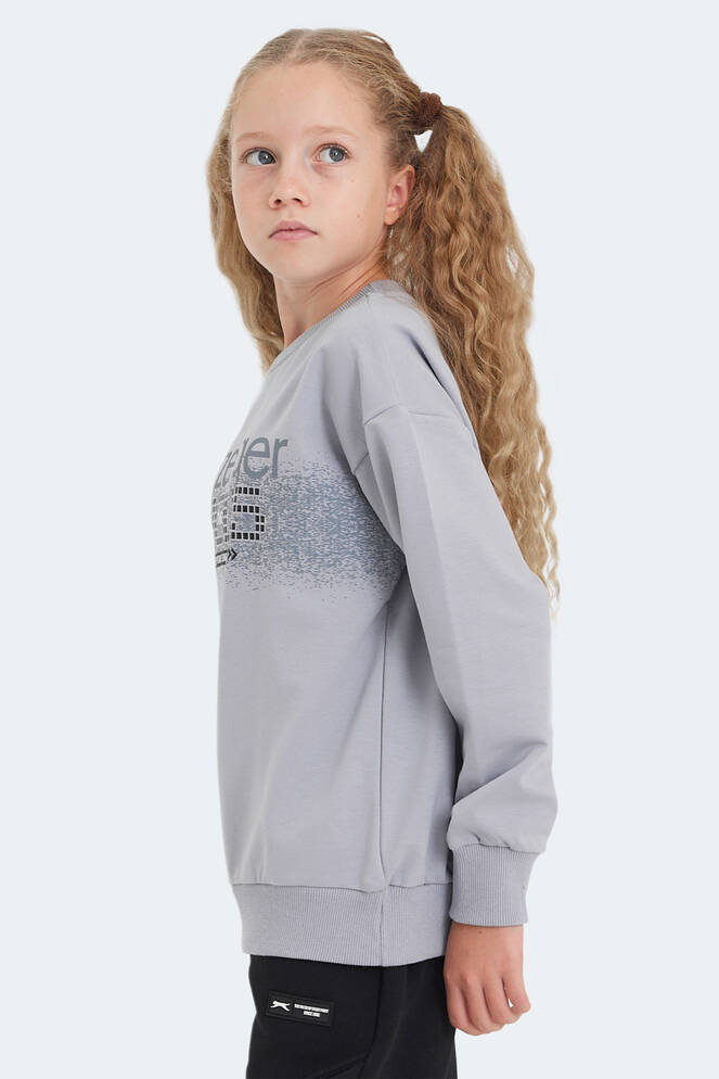 Slazenger LAST Unisex Çocuk Sweatshirt Taş Gri