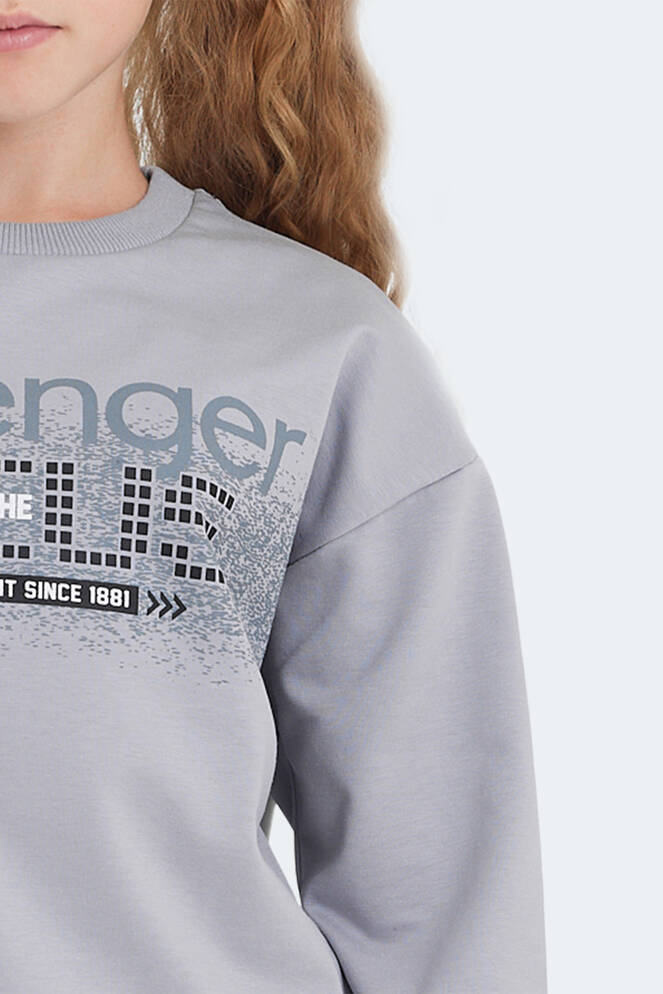 Slazenger LAST Unisex Çocuk Sweatshirt Taş Gri