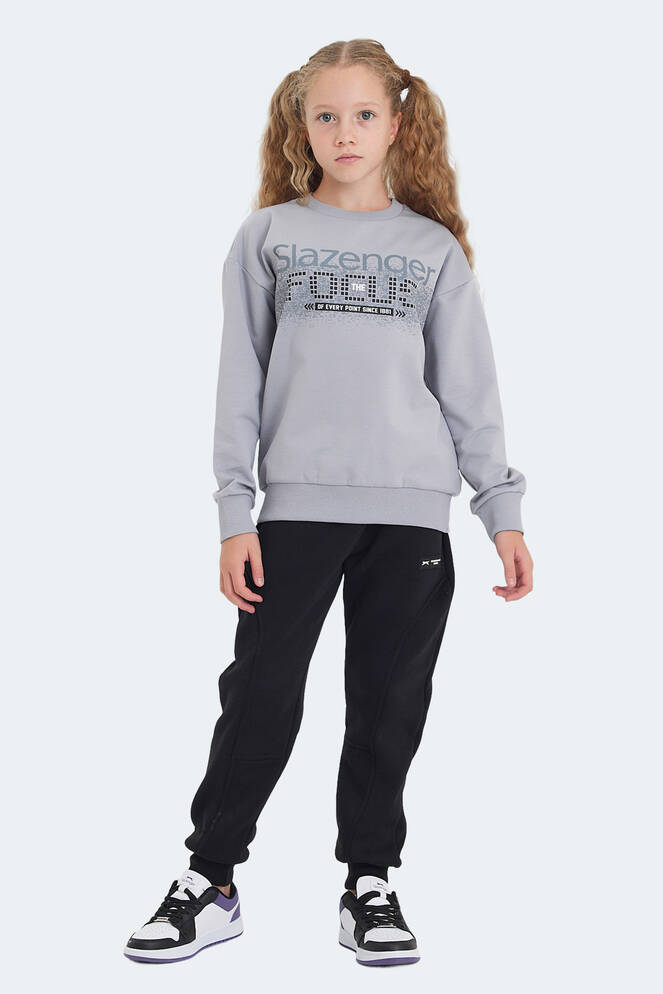 Slazenger LAST Unisex Çocuk Sweatshirt Taş Gri