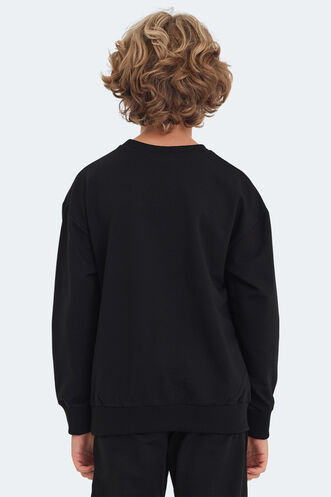 Slazenger LAST Unisex Kids Sweatshirt Black - Thumbnail