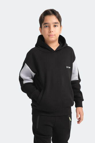 Slazenger LAYNE Unisex Kids Sweatshirt Black - Grey - Thumbnail