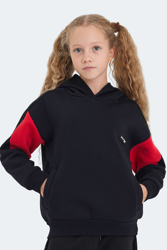 Slazenger - Slazenger LAYNE Unisex Çocuk Sweatshirt Lacivert - Kırmızı