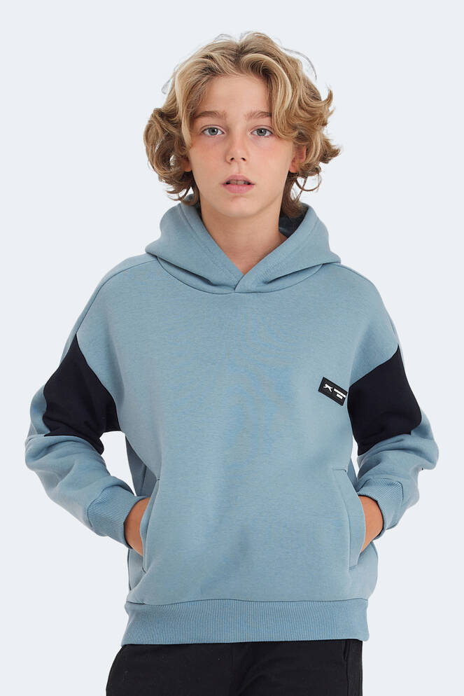 Slazenger LAYNE Unisex Çocuk Sweatshirt Mavi - Lacivert