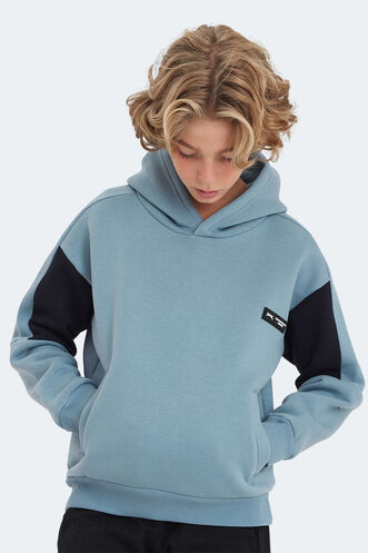 Slazenger LAYNE Unisex Çocuk Sweatshirt Mavi - Lacivert - Thumbnail