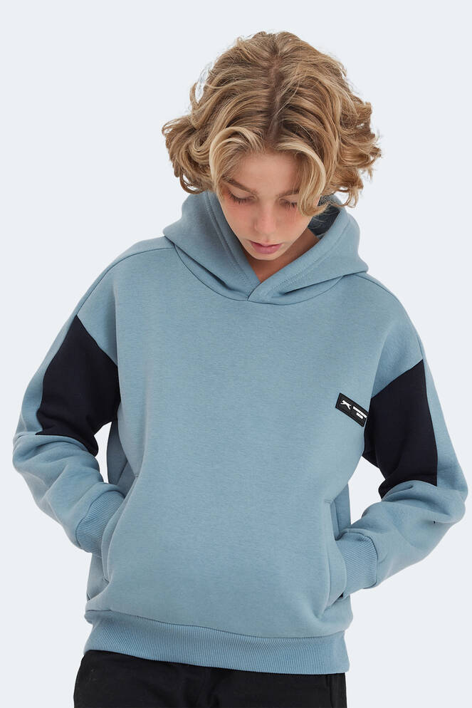 Slazenger LAYNE Unisex Çocuk Sweatshirt Mavi - Lacivert