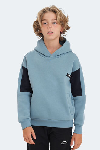 Slazenger LAYNE Unisex Çocuk Sweatshirt Mavi - Lacivert - Thumbnail