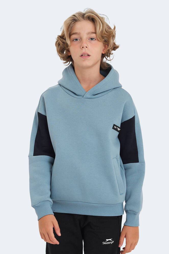 Slazenger LAYNE Unisex Çocuk Sweatshirt Mavi - Lacivert