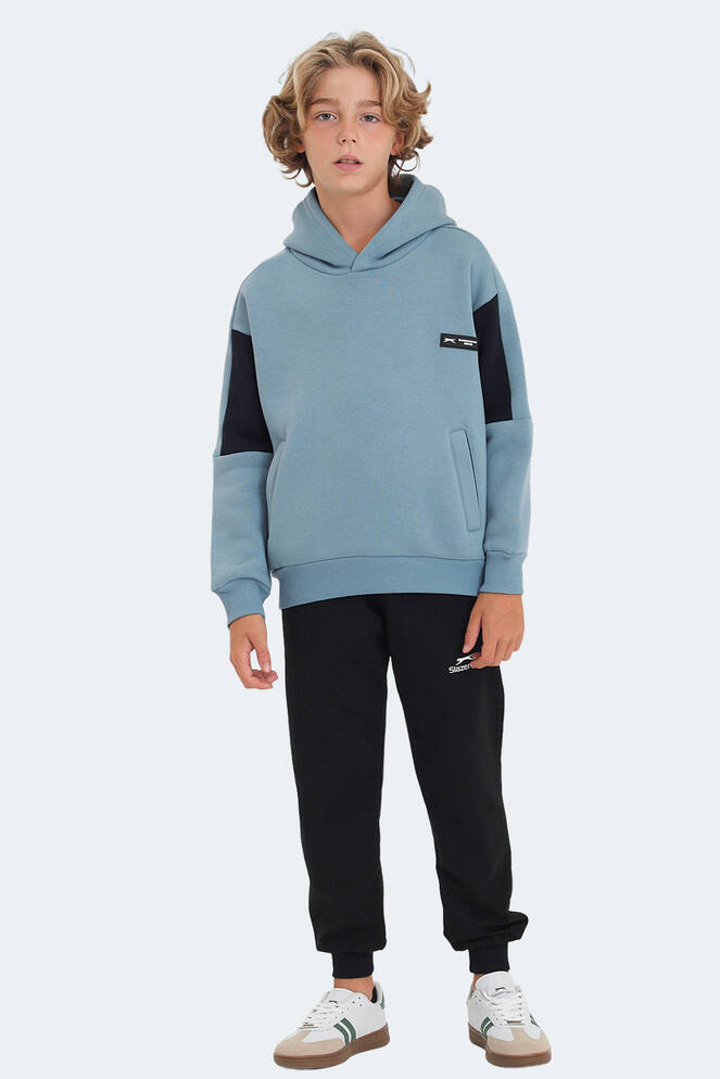 Slazenger LAYNE Unisex Çocuk Sweatshirt Mavi - Lacivert