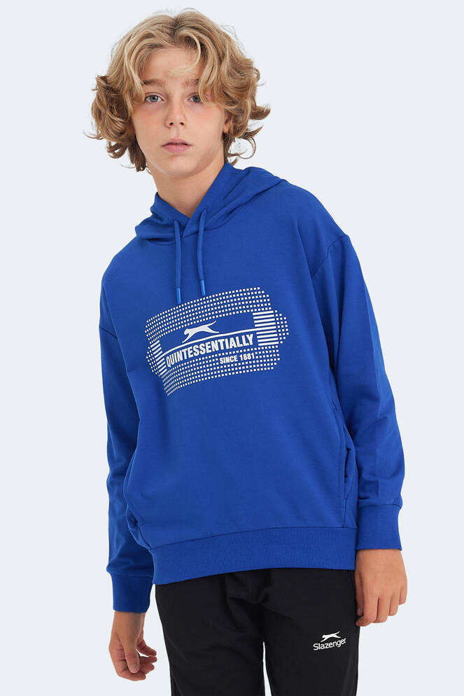 Slazenger LAYO Unisex Çocuk Sweatshirt Saks Mavi