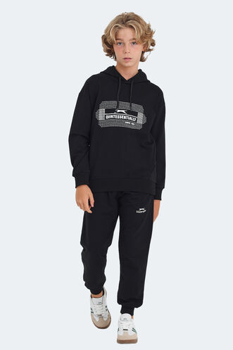 Slazenger LAYO Unisex Çocuk Sweatshirt Siyah - Thumbnail