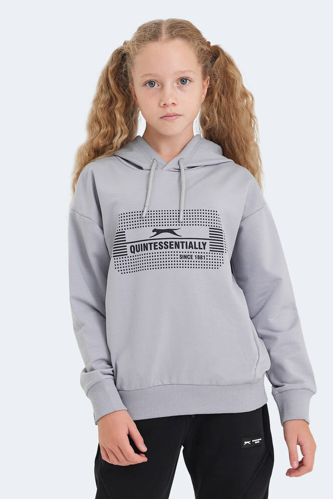 Slazenger LAYO Unisex Çocuk Sweatshirt Taş Gri