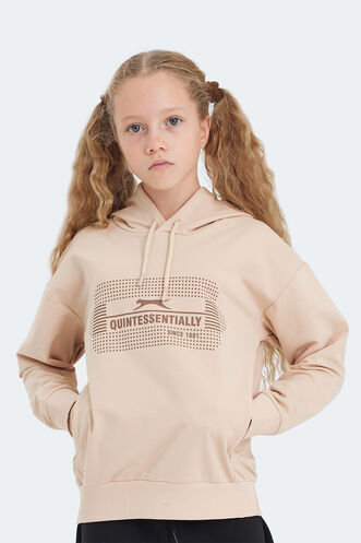 Slazenger LAYO Unisex Kids Sweatshirt Camel - Thumbnail