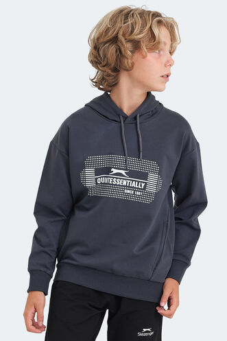 Slazenger LAYO Unisex Kids Sweatshirt Dark Grey - Thumbnail