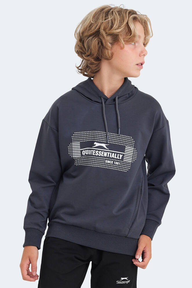 Slazenger LAYO Unisex Kids Sweatshirt Dark Grey