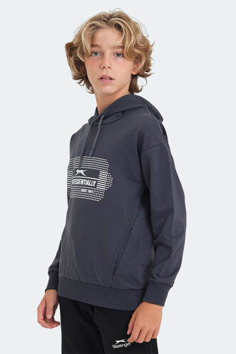 Slazenger LAYO Unisex Kids Sweatshirt Dark Grey - Thumbnail