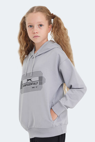 Slazenger LAYO Unisex Kids Sweatshirt Stone Grey - Thumbnail