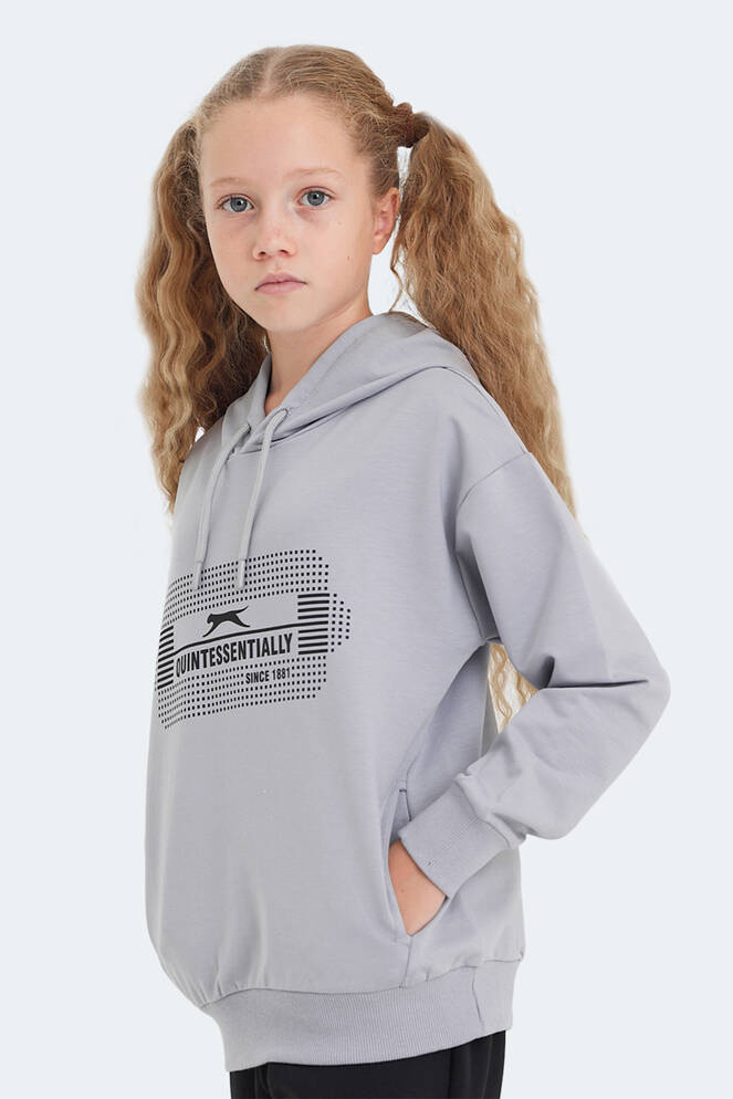 Slazenger LAYO Unisex Kids Sweatshirt Stone Grey