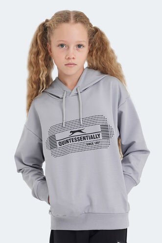 Slazenger LAYO Unisex Kids Sweatshirt Stone Grey - Thumbnail