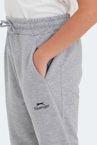 Slazenger LEGY Unisex Çocuk Eşofman Altı Taş Gri - Thumbnail