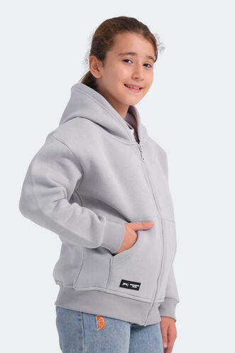 Slazenger LEKAN Unisex Kids Sweatshirt Stone Grey - Thumbnail