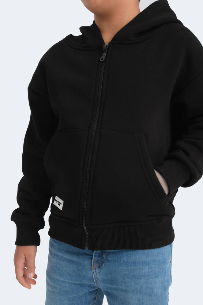 Slazenger LEKAN Unisex Çocuk Sweatshirt Siyah