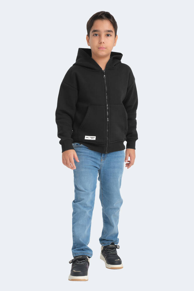 Slazenger LEKAN Unisex Çocuk Sweatshirt Siyah