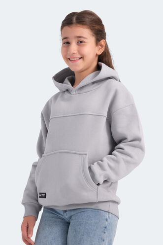 Slazenger LENE Unisex Çocuk Sweatshirt Taş Gri - Thumbnail