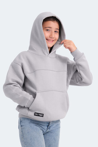 Slazenger LENE Unisex Çocuk Sweatshirt Taş Gri - Thumbnail