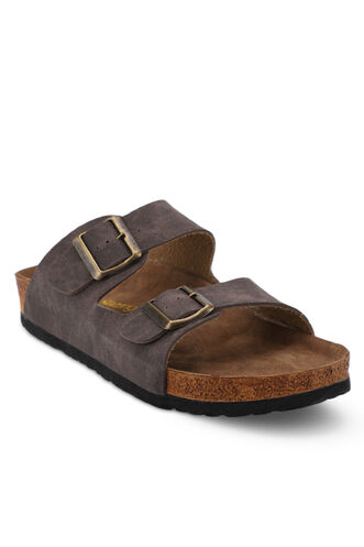 Slazenger LENS Unisex Slippers Brown Nubuck - Thumbnail