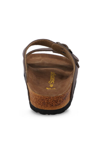 Slazenger LENS Unisex Slippers Brown Nubuck - Thumbnail