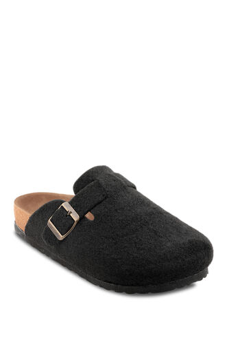 Slazenger LEO Felt Women's Slippers Black - Thumbnail