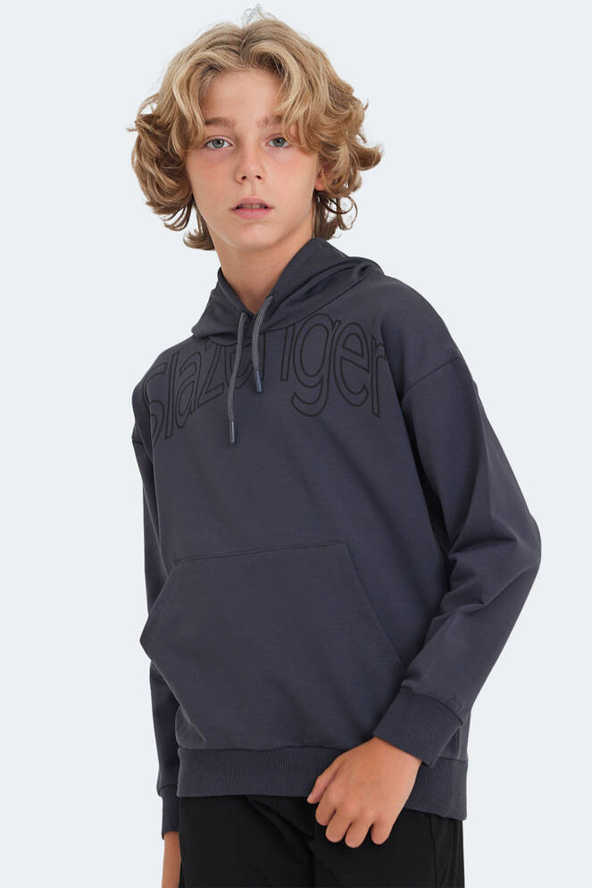 Slazenger LETTO Unisex Çocuk Sweatshirt Koyu Gri