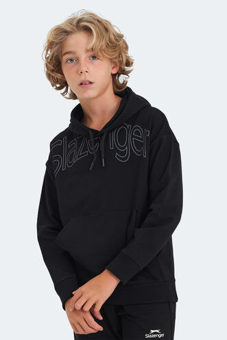 Slazenger LETTO Unisex Çocuk Sweatshirt Siyah - Thumbnail