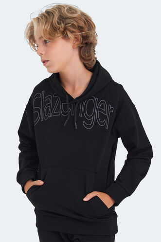 Slazenger LETTO Unisex Çocuk Sweatshirt Siyah - Thumbnail