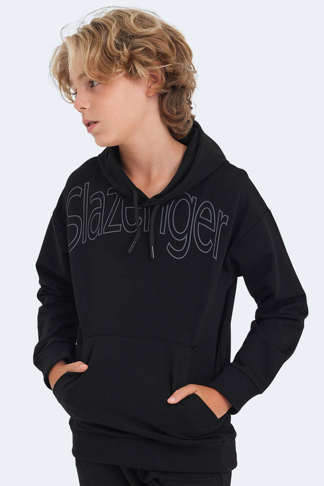 Slazenger LETTO Unisex Çocuk Sweatshirt Siyah