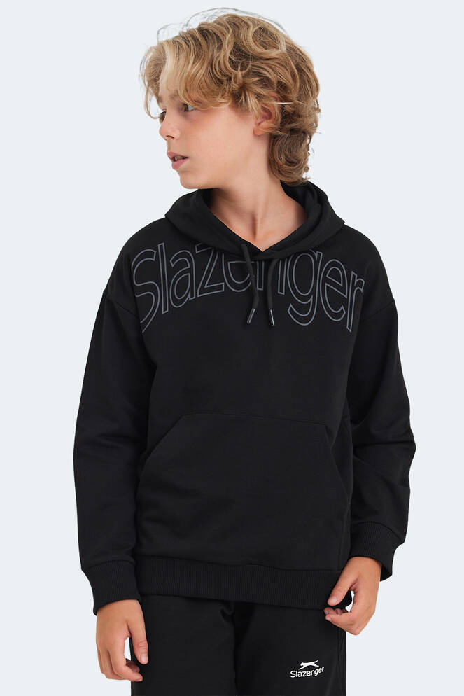 Slazenger LETTO Unisex Çocuk Sweatshirt Siyah