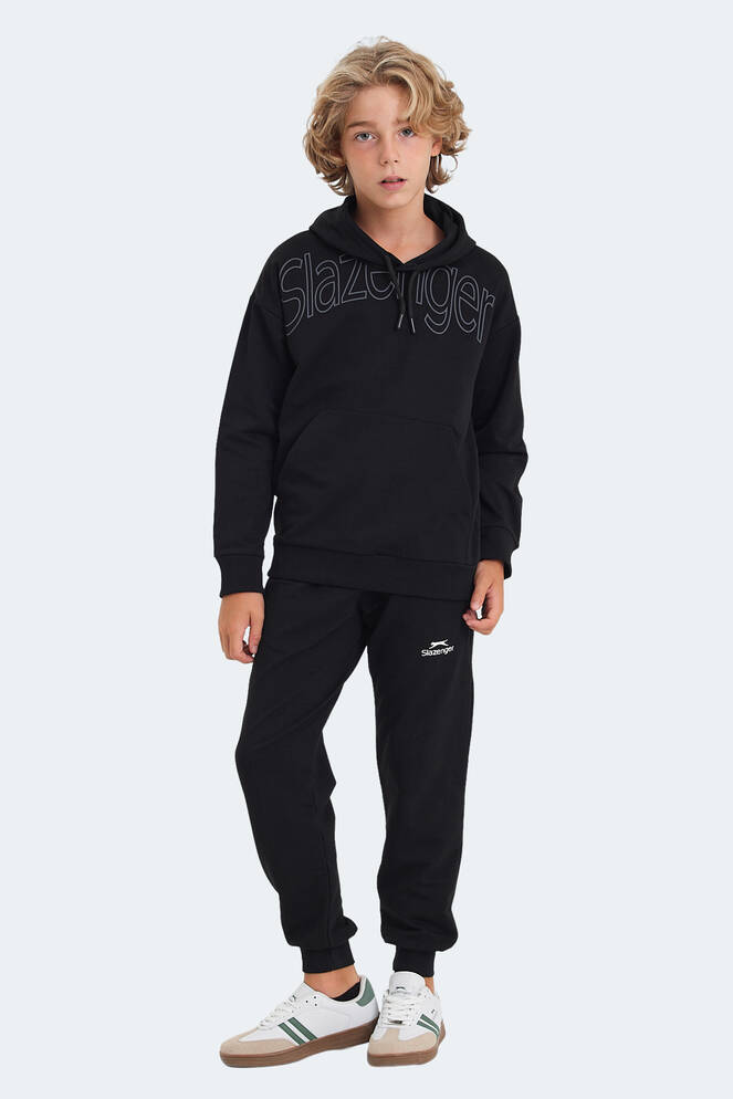 Slazenger LETTO Unisex Çocuk Sweatshirt Siyah