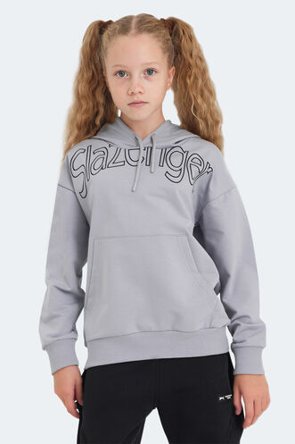 Slazenger LETTO Unisex Çocuk Sweatshirt Taş Gri - Thumbnail