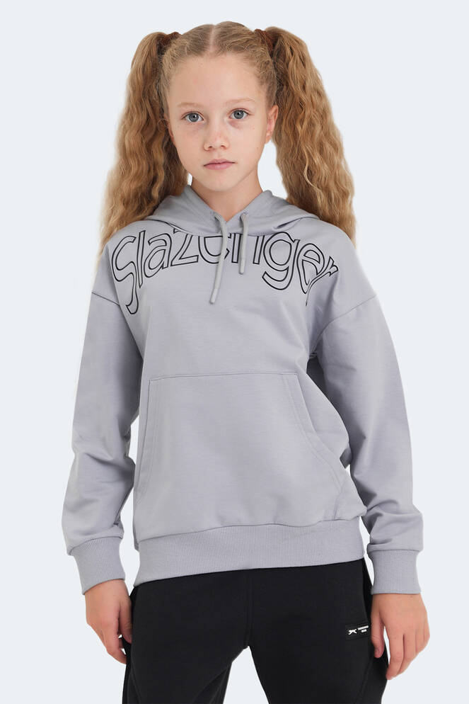 Slazenger LETTO Unisex Çocuk Sweatshirt Taş Gri