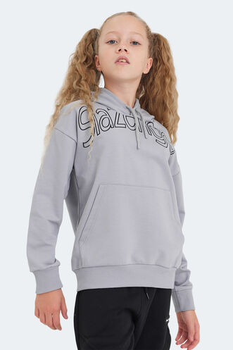 Slazenger LETTO Unisex Çocuk Sweatshirt Taş Gri - Thumbnail